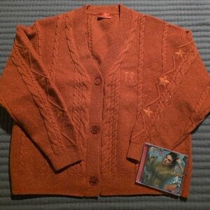 Taylor Swift TLOAS M/L Orange Glitter Cable Knit Sweater with CD Only